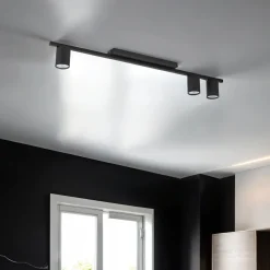 TK Lighting Deckenleuchte Metall Schwarz 80 cm lang 3-flammig* Wohnzimmerlampen|Bürolampen