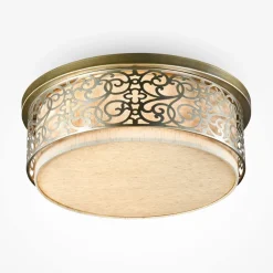 Clearance Maytoni Deckenleuchte Metall Stoff D: 50 cm rund E27 Klassisch