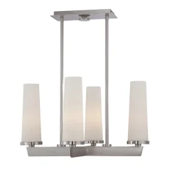 Discount Elstead Deckenleuchte Modern in Nickel Weiß Höhe verstellbar