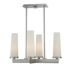 Discount Elstead Deckenleuchte Modern in Nickel Weiß Höhe verstellbar