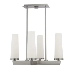 Discount Elstead Deckenleuchte Modern in Nickel Weiß Höhe verstellbar