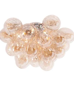 Sale By Rydéns Deckenleuchte Rauchglas Metall 50 cm breit 6x G9 in Bernstein