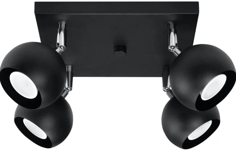 Sollux Deckenleuchte Retro Schwarz GU10 FAVONIA Wohnzimmer* Deckenleuchten|Flurlampen