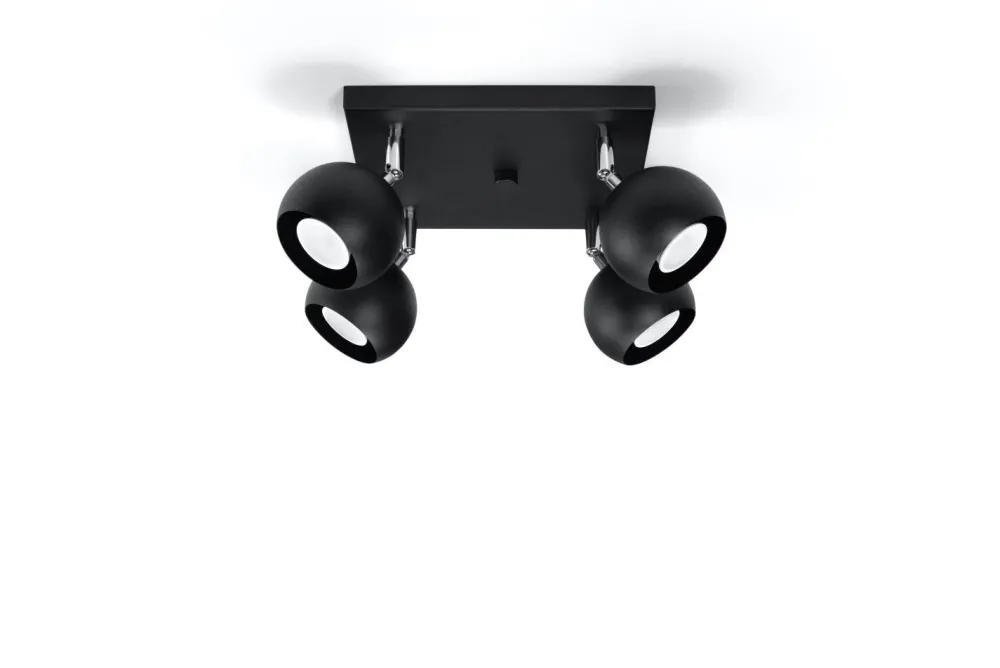 Sollux Deckenleuchte Retro Schwarz GU10 FAVONIA Wohnzimmer* Deckenleuchten|Flurlampen