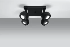 Sollux Deckenleuchte Retro Schwarz GU10 FAVONIA Wohnzimmer* Deckenleuchten|Flurlampen