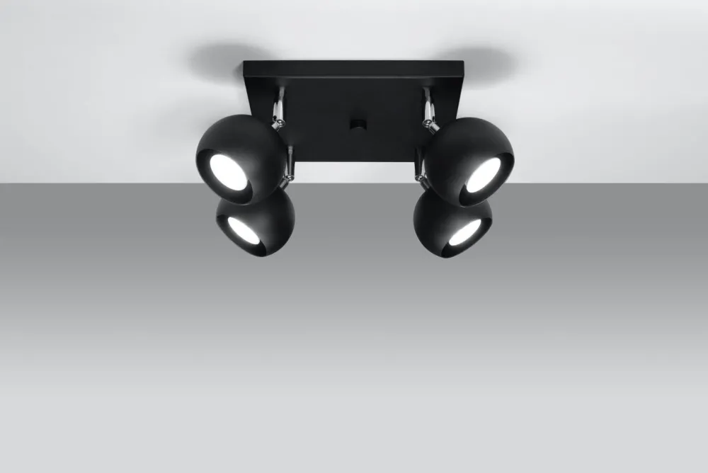 Sollux Deckenleuchte Retro Schwarz GU10 FAVONIA Wohnzimmer* Deckenleuchten|Flurlampen