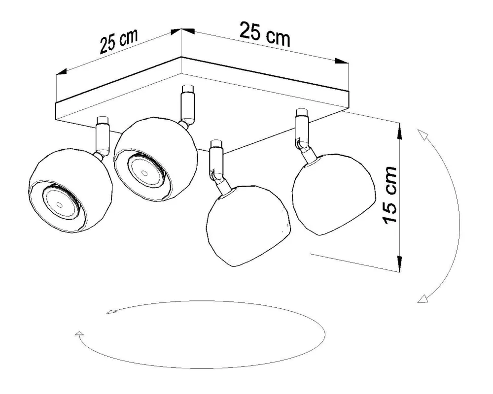 Sollux Deckenleuchte Retro Schwarz GU10 FAVONIA Wohnzimmer* Deckenleuchten|Flurlampen