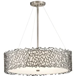 Sale Elstead Deckenleuchte RINA Zinn Leinen Ø56cm Design Lampe