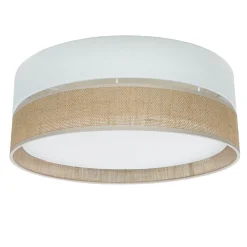 TK Lighting Deckenleuchte rund Ø 45 cm Boho Style 3x E27 Stoff Jute* Deckenleuchten|Flurlampen