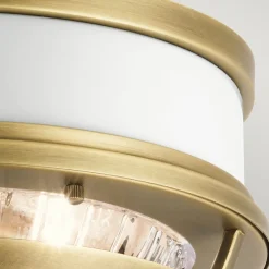 New Elstead Deckenleuchte rund Ø 30,5 cm Metall Riffelglas 2x E27