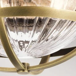 New Elstead Deckenleuchte rund Ø 30,5 cm Metall Riffelglas 2x E27