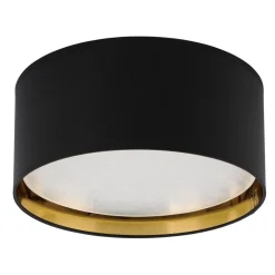 Sale TK Lighting Deckenleuchte rund Ø 45 cm Schwarz Gold blendarm 4x E27