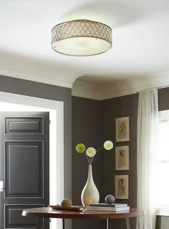 Elstead Deckenleuchte rund 76 cm in Silber Metall Kristall* Deckenleuchten|Flurlampen