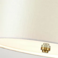 Hot Elstead Deckenleuchte rund 46 cm Stoff in Creme Messing