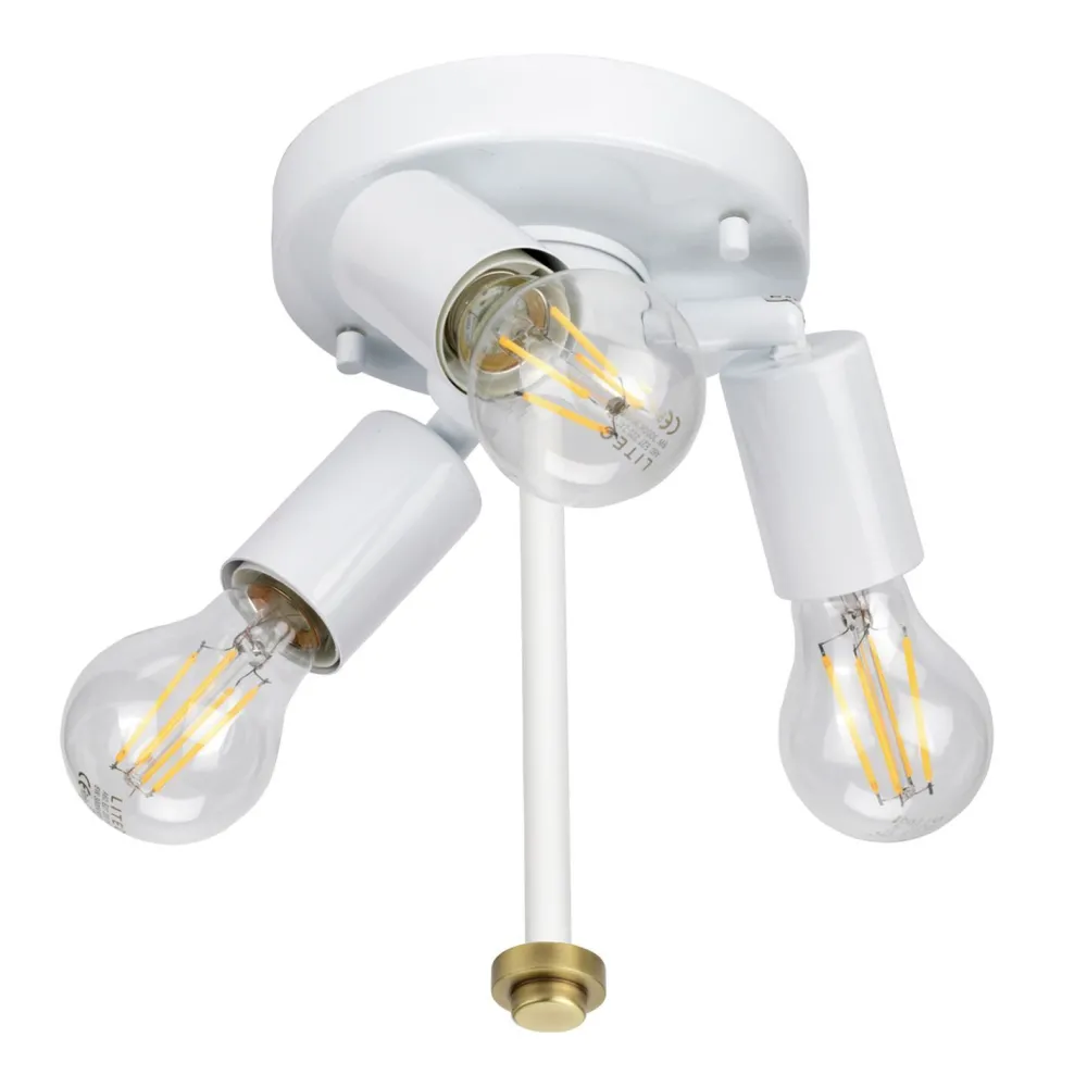 Hot Elstead Deckenleuchte rund 46 cm Stoff in Creme Messing