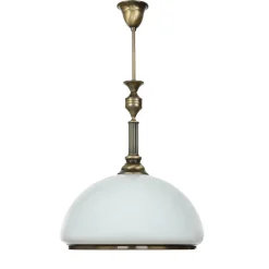 Jupiter Deckenleuchte rund Ø40cm Messing antik Weiß Lampe* Glaslampen|Jugendstil Lampen