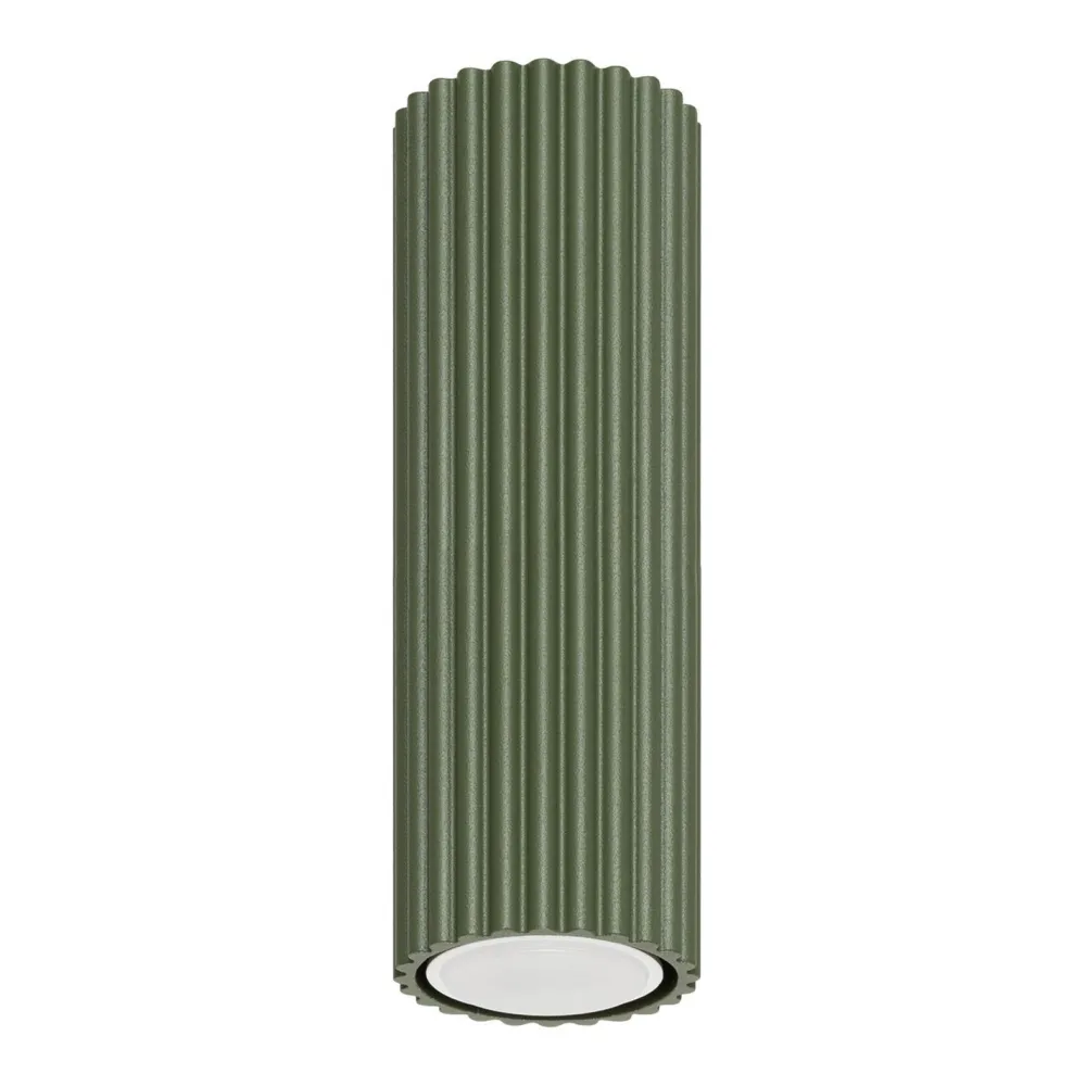 Clearance Sollux Deckenleuchte schmal Ø 6,5 cm H: 40 cm Aluminium in Grün GU10