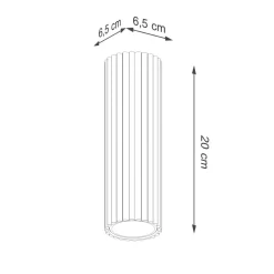 Clearance Sollux Deckenleuchte schmal Ø 6,5 cm H: 40 cm Aluminium in Grün GU10