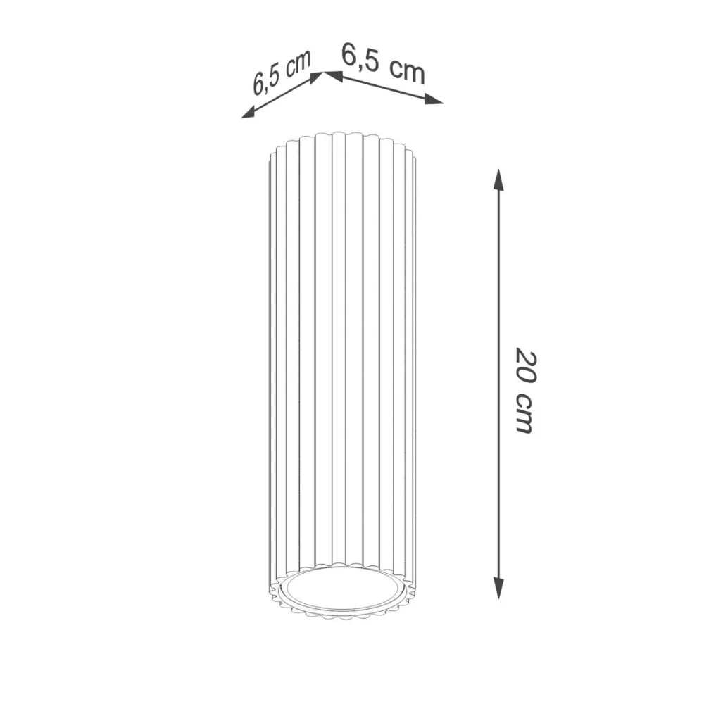 Clearance Sollux Deckenleuchte schmal Ø 6,5 cm H: 40 cm Aluminium in Grün GU10