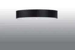 Sollux Deckenleuchte Schwarz Ø 80 cm rund Stoff Glas 6x E27* Stofflampen|Moderne Lampen