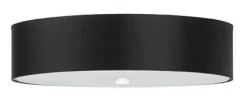 Sollux Deckenleuchte Schwarz Ø 50 cm rund flach Stoff Glas* Stofflampen|Moderne Lampen