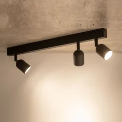 TK Lighting Deckenleuchte Schwarz 74 cm lang GU10 Metall 3-flammig* Deckenleuchten|Flurlampen