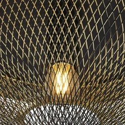 Searchlight Deckenleuchte Schwarz Gold rund Ø 40 cm E27 Metall* Deckenleuchten|Flurlampen