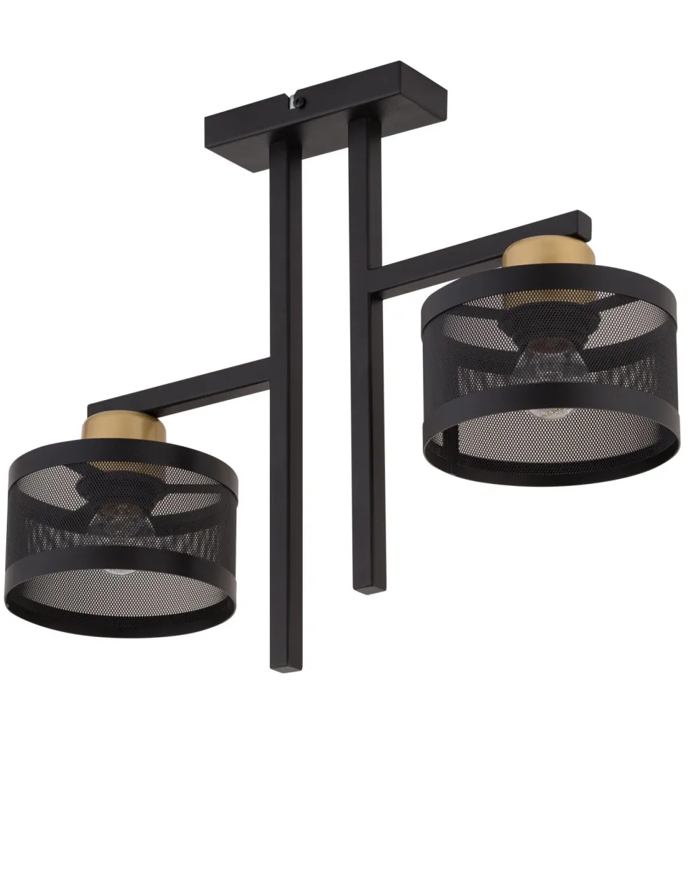 Best Sigma Deckenleuchte Schwarz Gold 2-flammig L:48 cm dekorativ