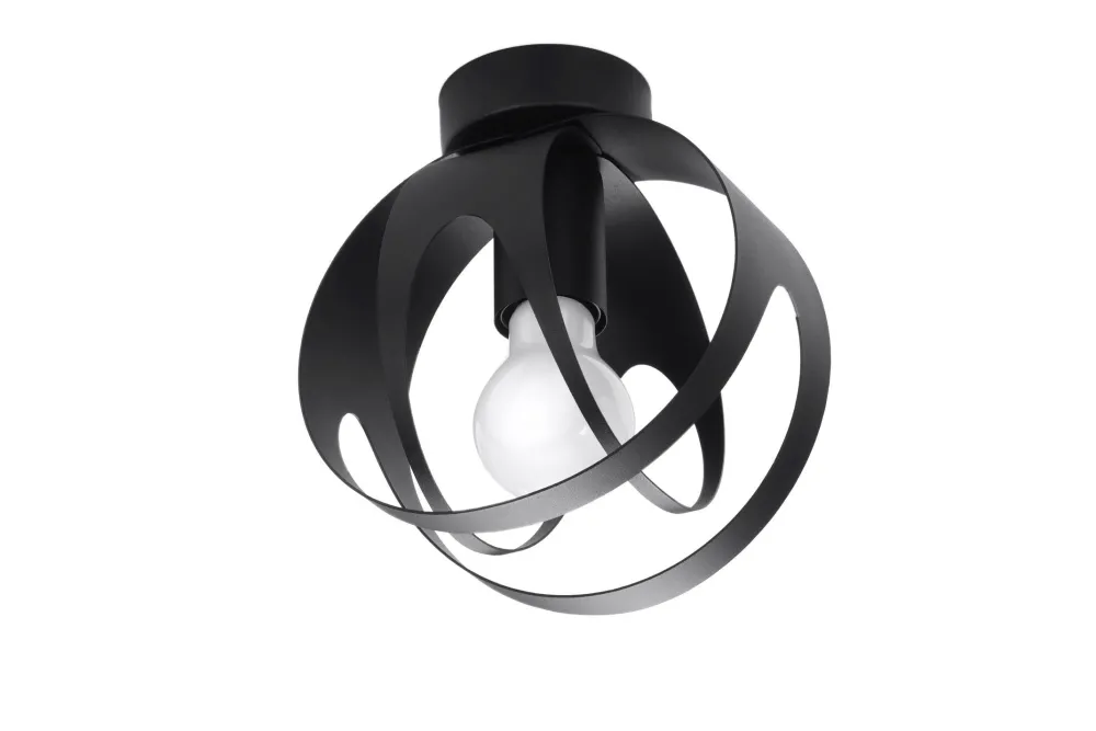 Sollux Deckenleuchte Schwarz Kugel Ø 16 cm klein E27 Modern* Deckenleuchten|Flurlampen