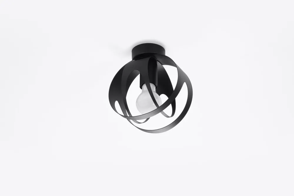 Sollux Deckenleuchte Schwarz Kugel Ø 16 cm klein E27 Modern* Deckenleuchten|Flurlampen