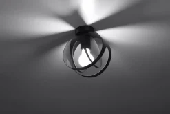 Sollux Deckenleuchte Schwarz Kugel Ø 16 cm klein E27 Modern* Deckenleuchten|Flurlampen