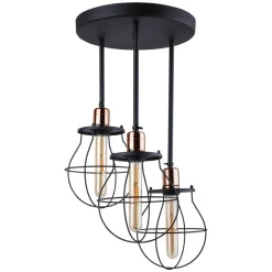 Clearance Nowodvorski Deckenleuchte Schwarz Kupfer Ø 35 cm 3-flammig E27 Metall