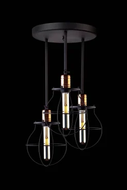 Clearance Nowodvorski Deckenleuchte Schwarz Kupfer Ø 35 cm 3-flammig E27 Metall