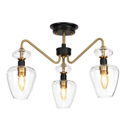 New Elstead Deckenleuchte Schwarz Messing Esszimmer Wohnzimmer