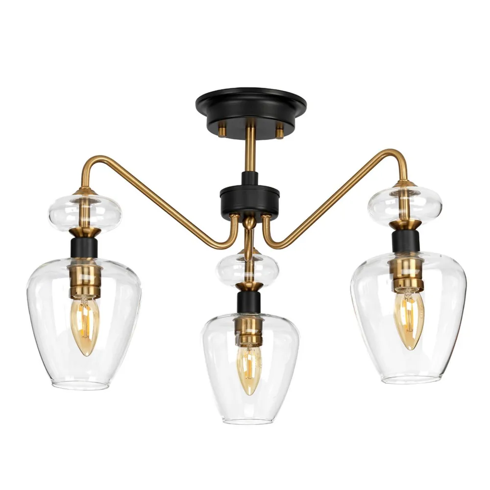 New Elstead Deckenleuchte Schwarz Messing Esszimmer Wohnzimmer