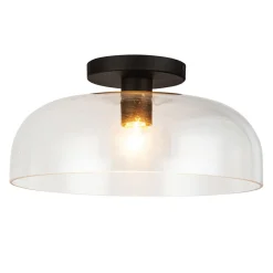 Discount Elstead Deckenleuchte Schwarz Metall Glas D: 30,5 cm rund E27