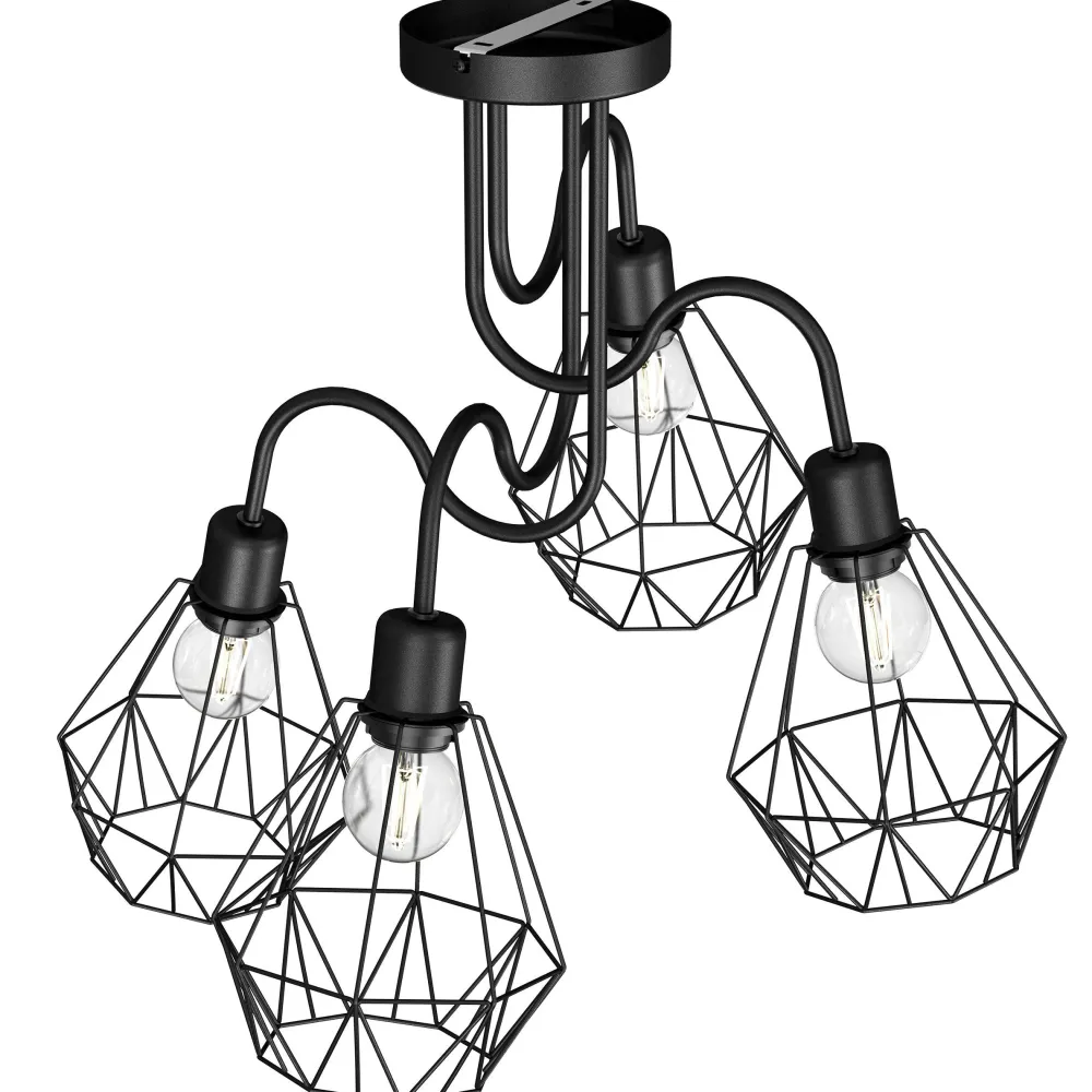 Sale Luminex Deckenleuchte Schwarz Metall Retro E27 ARIYAN