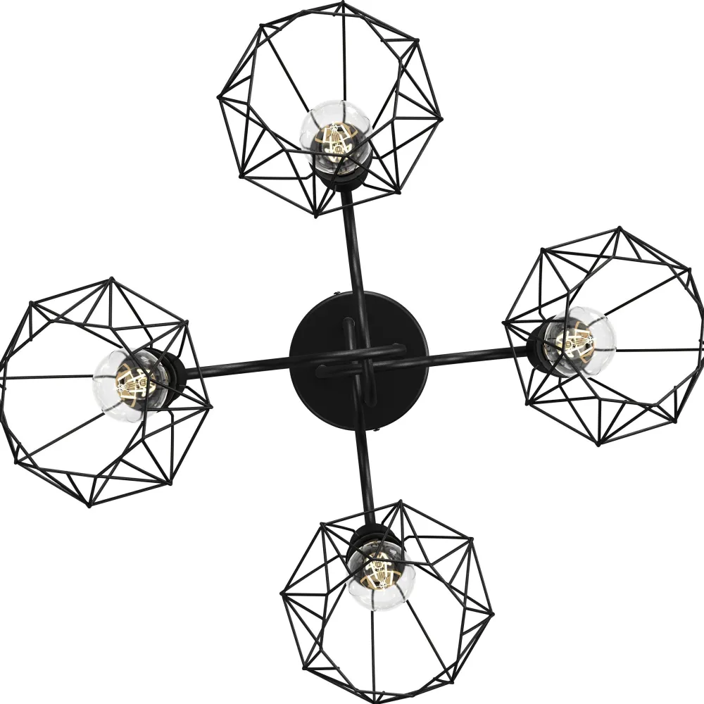 Sale Luminex Deckenleuchte Schwarz Metall Retro E27 ARIYAN