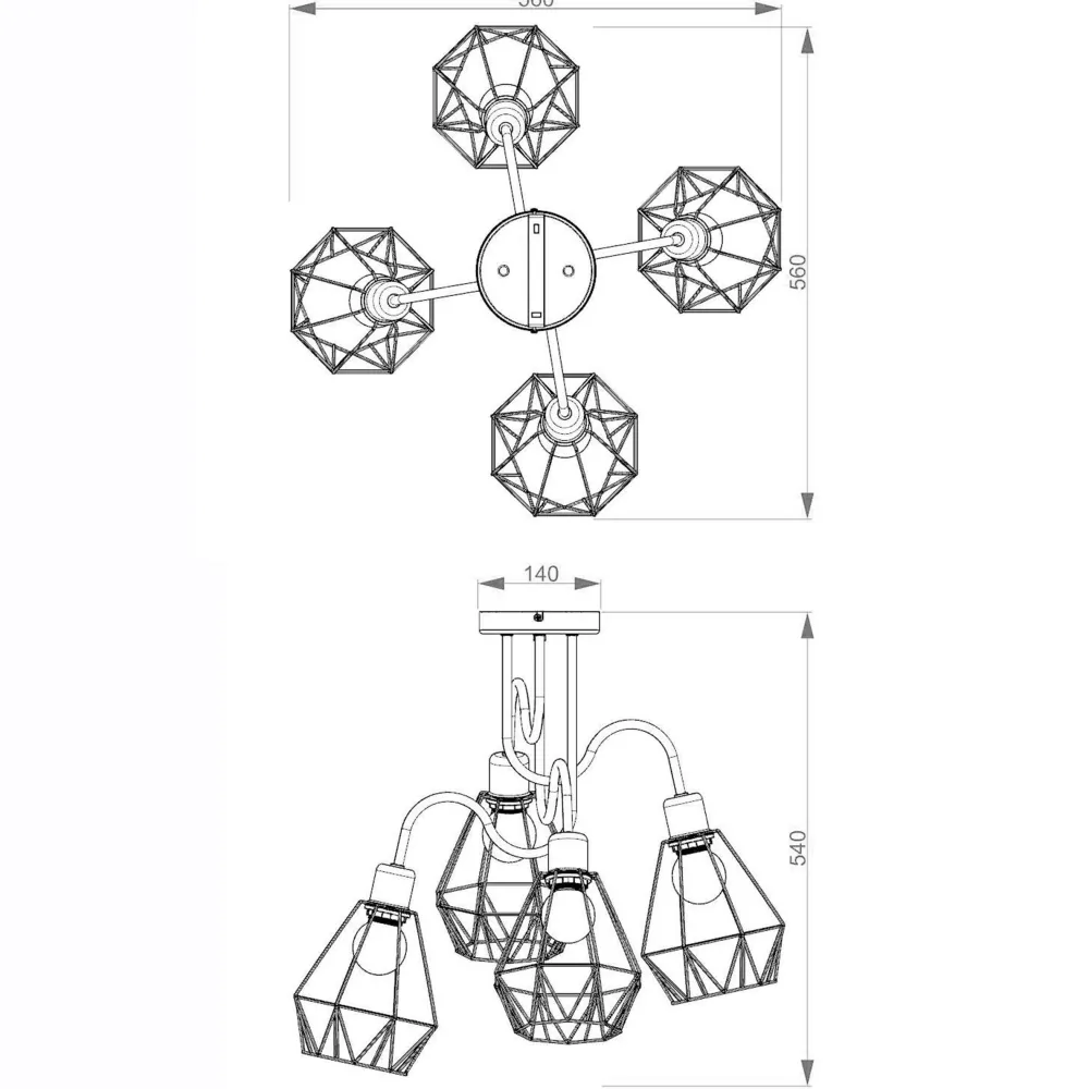 Sale Luminex Deckenleuchte Schwarz Metall Retro E27 ARIYAN