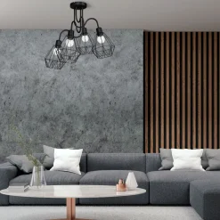 Sale Luminex Deckenleuchte Schwarz Metall Retro E27 ARIYAN