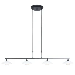 Outlet Steinhauer Deckenleuchte Schwarz Opalweiß 120 cm inkl. G9 blendarm