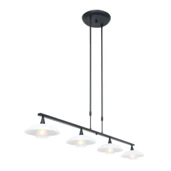 Outlet Steinhauer Deckenleuchte Schwarz Opalweiß 120 cm inkl. G9 blendarm