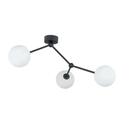 TK Lighting Deckenleuchte Schwarz Weiß Glas Metall 3-flammig Modern* Wohnzimmerlampen|Glaslampen