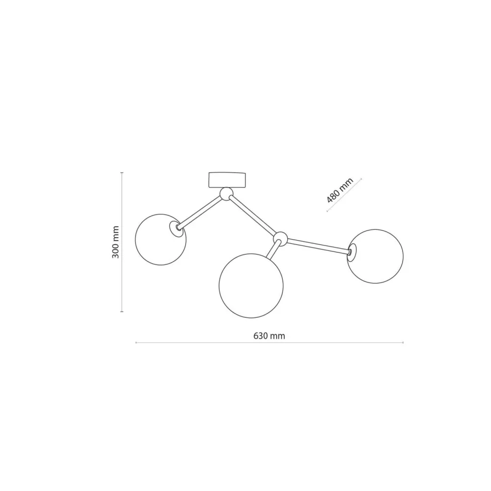 TK Lighting Deckenleuchte Schwarz Weiß Glas Metall 3-flammig Modern* Wohnzimmerlampen|Glaslampen