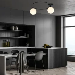 Emibig Deckenleuchte Schwarz Weiß E14 Ø 47 cm blendarm* Deckenleuchten|Flurlampen