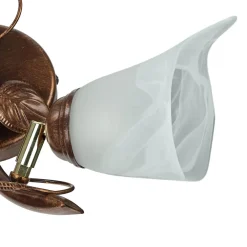 Lamkur Deckenleuchte Shabby Braun antik Floral Wohnzimmer* Glaslampen|Rustikale Lampen