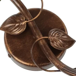 Lamkur Deckenleuchte Shabby Braun antik Floral Wohnzimmer* Glaslampen|Rustikale Lampen