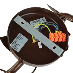 Lamkur Deckenleuchte Shabby Braun antik Floral Wohnzimmer* Glaslampen|Rustikale Lampen