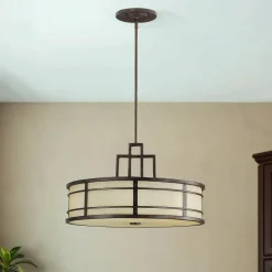 Outlet Elstead Deckenleuchte SHOJI Ø53cm kürzbar Vintage Lampe