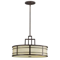 Outlet Elstead Deckenleuchte SHOJI Ø53cm kürzbar Vintage Lampe